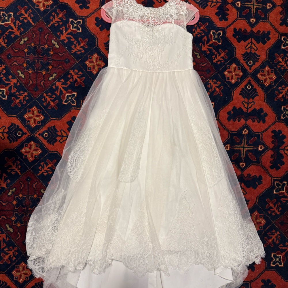 Elegant White Lace Kids Dress